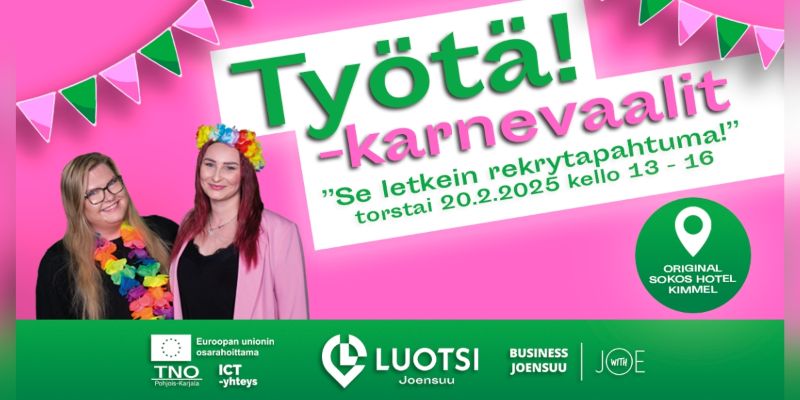 Työtä!-karnevaalit torstaina 20.2.2025 kello 13 – 16 Original Sokos Hotel Kimmelissä.