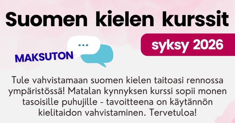 Maksuttomat suomen kielen kurssit Kontiolahdella.