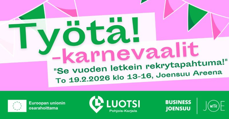 Se vuoden letkein rekrytapahtuma torstaina 19.2.2026 klo 13-16, Joensuun Areena.