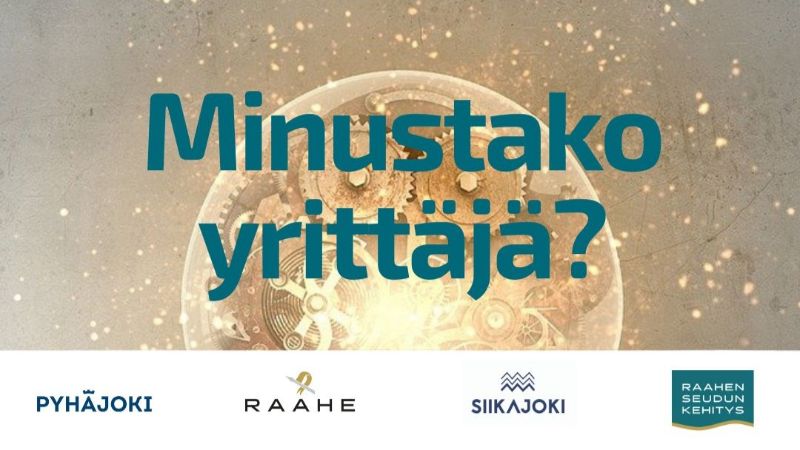 Minustako yrittäjä? -tilaisuuksien markkinointikuvassa hehkulamppu. Alla järjestäjien logot.