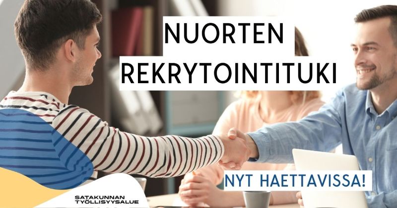 Nuorten rekrytointituki, nyt haettavissa. 