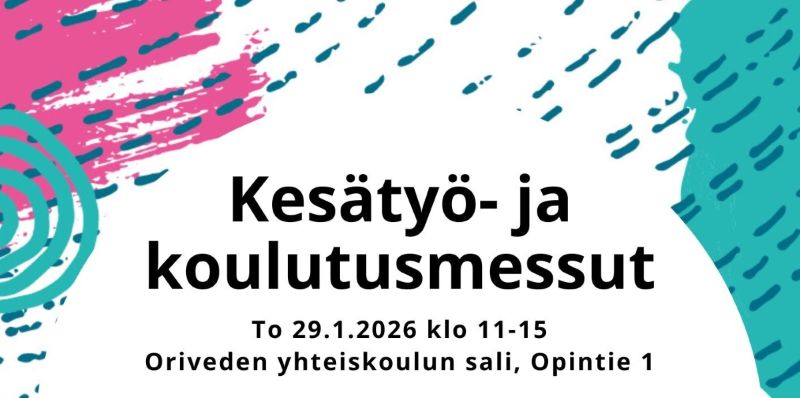 Kuvassa olevat tiedot messujen aikataulusta ja paikasta on kirjoitettu myös tapahtuman tietoihin.